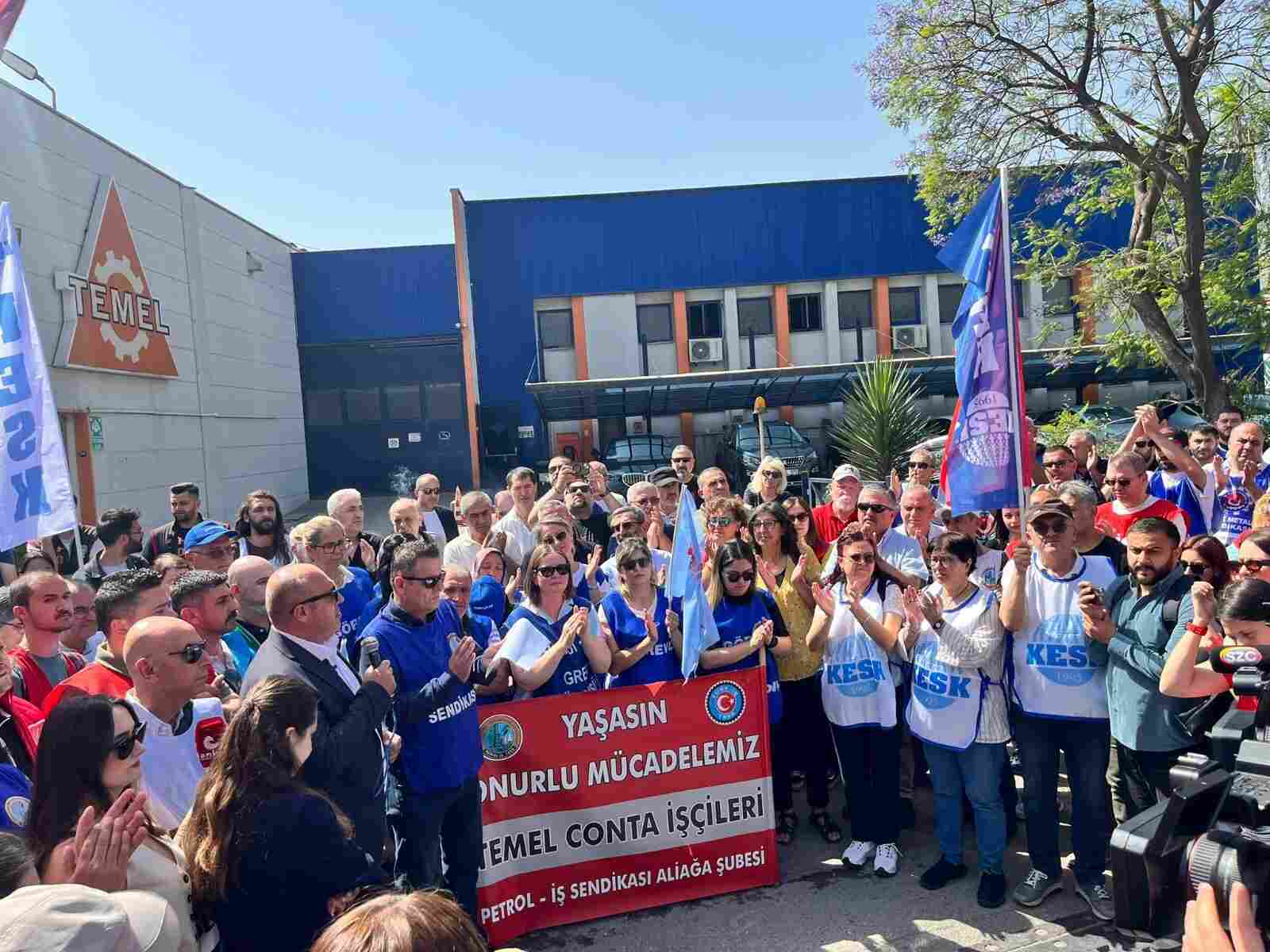 PETROL-İŞ ALİAĞA: “TEMEL CONTA GREVİMİZ AYNI KARARLILIKLA SÜRECEKTİR, YAŞASIN ONURLU MÜCADELEMİZ!…”
