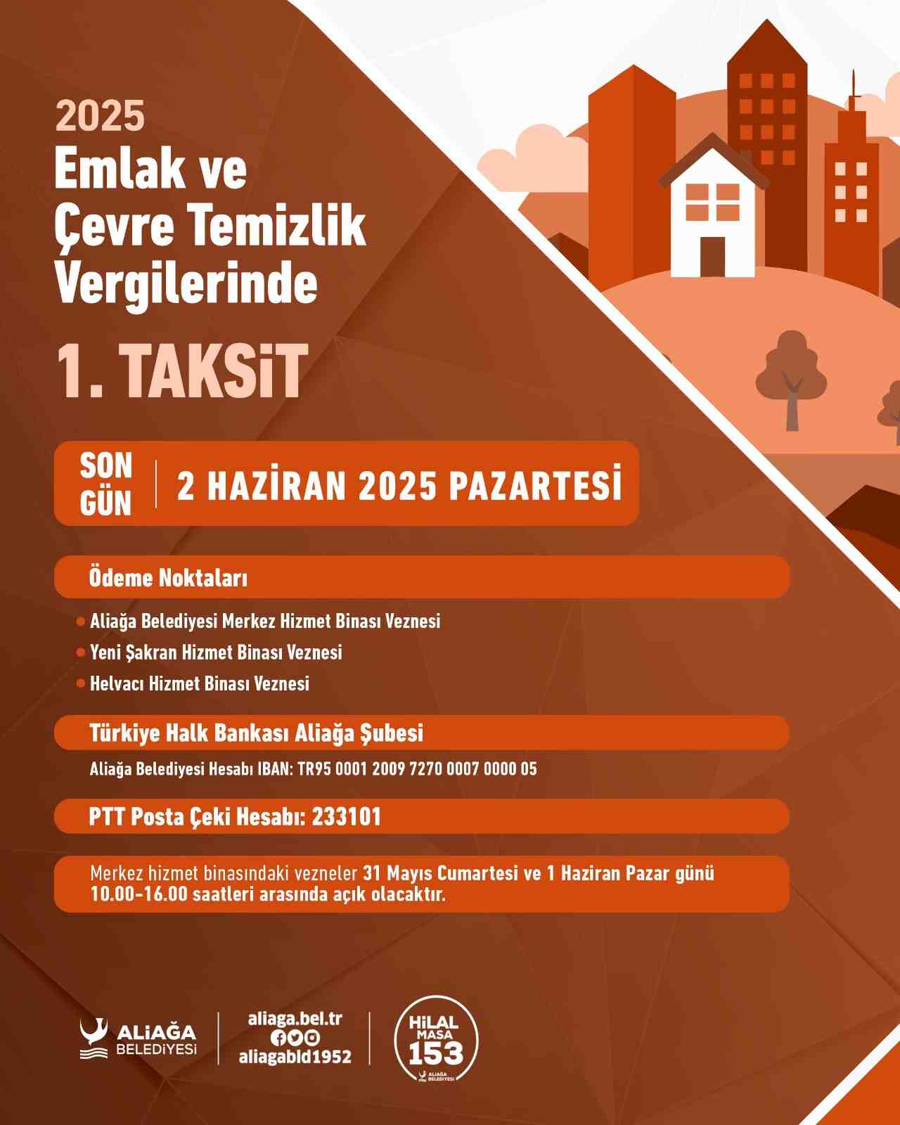 Belediye Veznesi Hafta Sonu Açık Olacak…