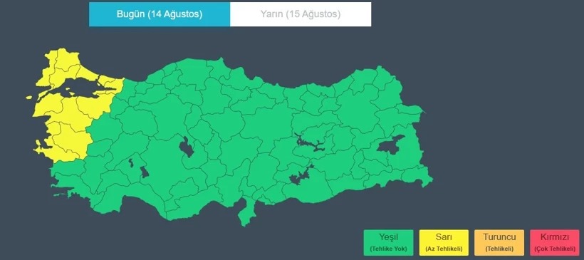 METEOROLOJİ’DEN MARMARA VE KUZEY EGE’YE FIRTINA UYARISI!…