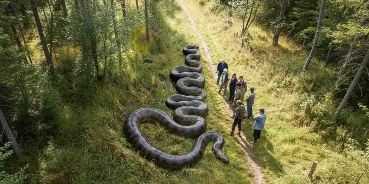 33 METRE BOYUNDA DEV BİR YILAN YAKALANDI!…