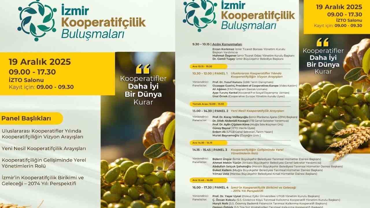 İZMİR’DE, KOOPERATİFÇİLİĞİN GELECEĞİNİN DE ELE ALINACAĞI: “KOOPERATİFÇİLİK BULUŞMALARI” BAŞLIYOR…